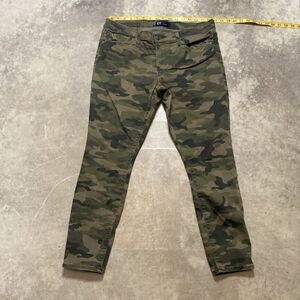 Gap Pants Womens Size 32 Green Camouflage‎ Legging Ankle 5 Pocket